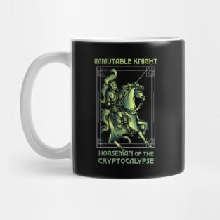 Immutable Knight - Horseman of the Cryptocalypse (black background) Mug